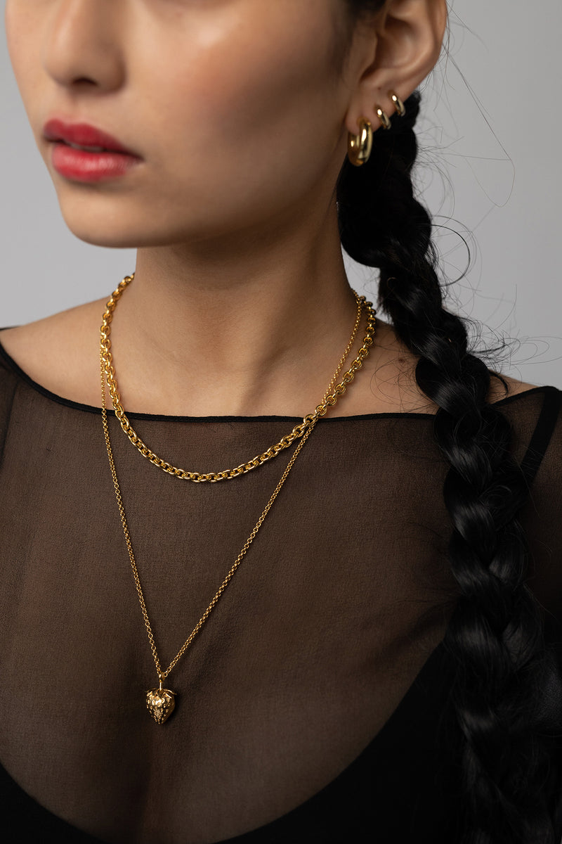 Dainty Forte Chain in Gold Plate, Worn Styled