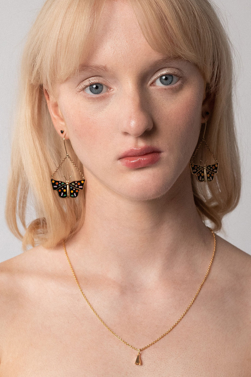 Floret Necklace in Gold Plate, Worn Styled
