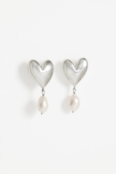 Mondo Heart Earrings, Sterling Silver | Naomi Murrell