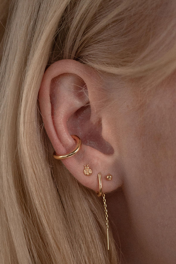 Simple Ear Cuff in Gold Vermeil, Worn View