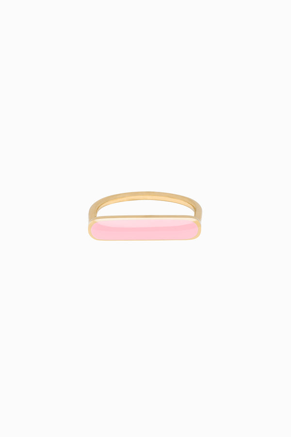 Stacker Ring in Golden Brass and Parfait Pink by Naomi Murrell