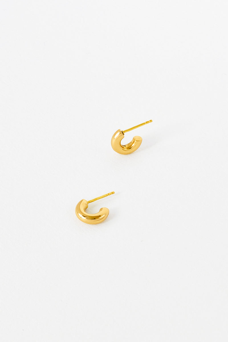 Hunk Earrings in Gold Vermeil Side View