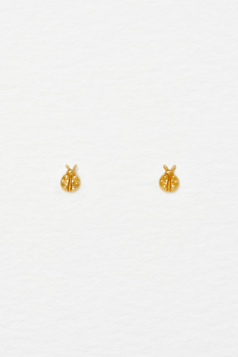 Ladybird Studs in Gold Vermeil Front On