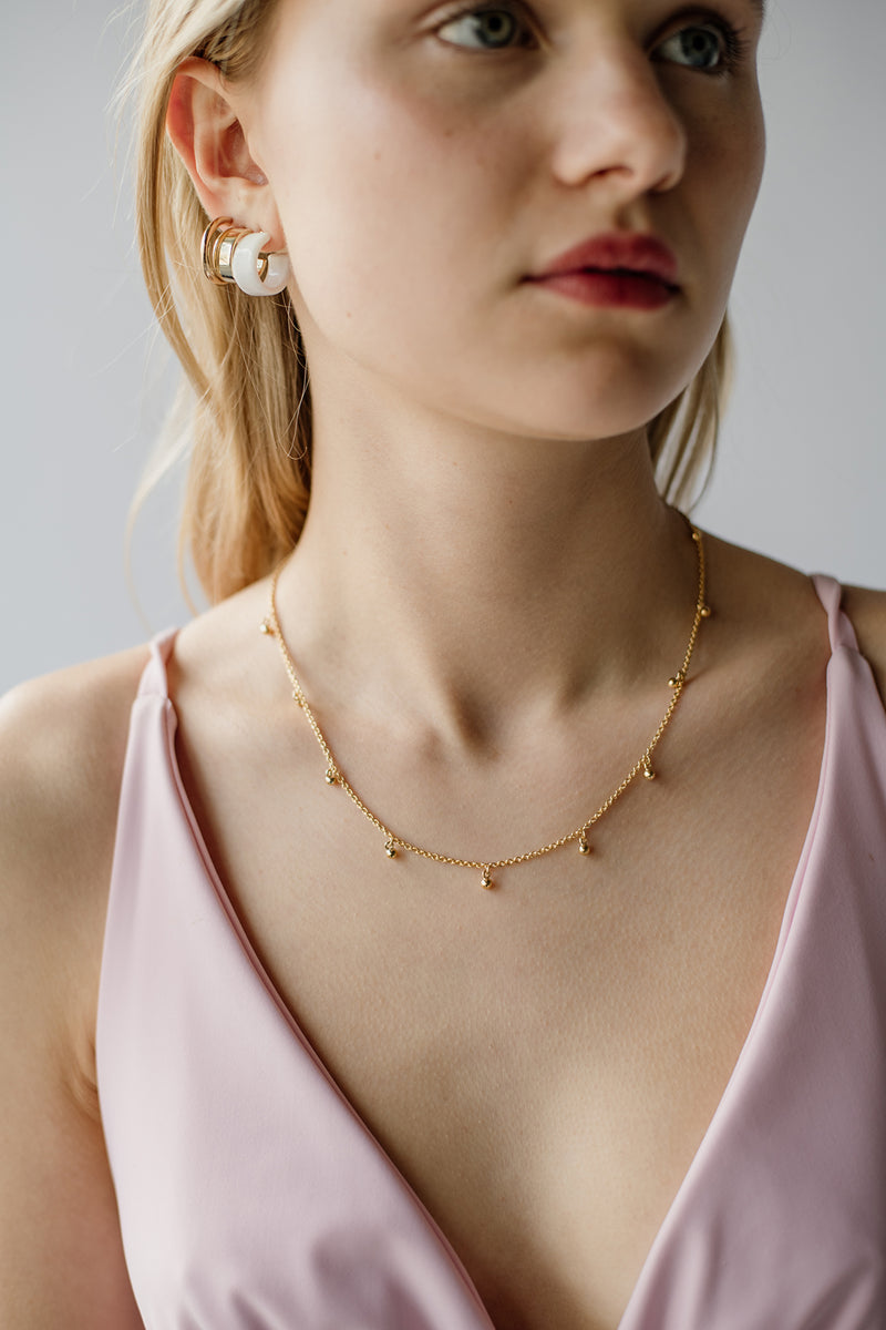 Pinball Necklace, Gold Plate