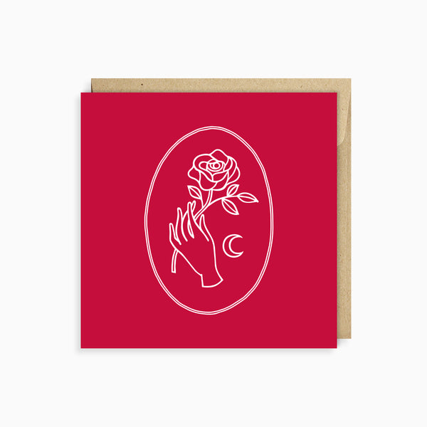 New Romantic Greeting Card by Naomi Murrell, in cherry red