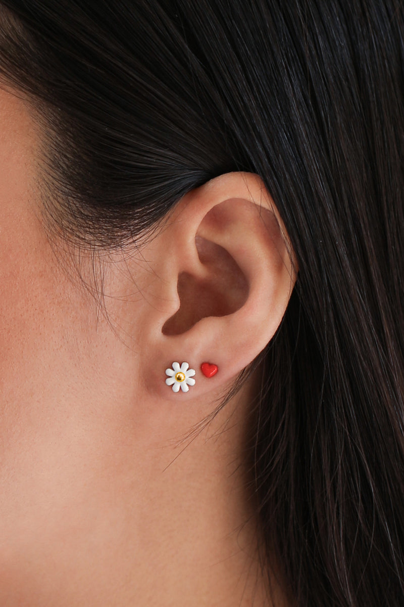 Daisy Cakes Studs, Gold Vermeil & Enamel