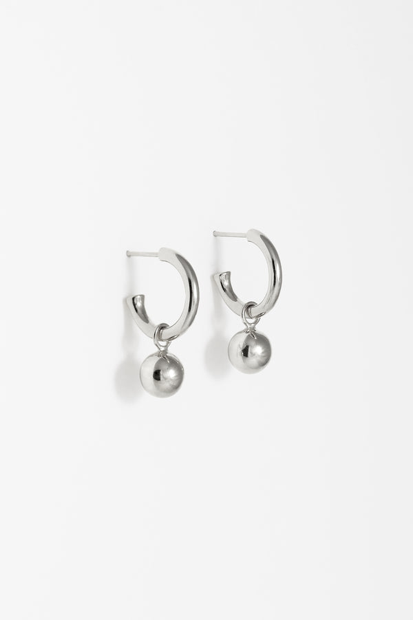 Naomi Murrell, Orb Charm Hoops, Sterling Silver