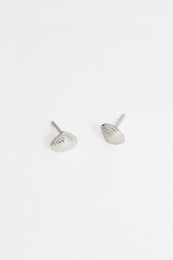 Clam Shell Studs, Sterling Silver