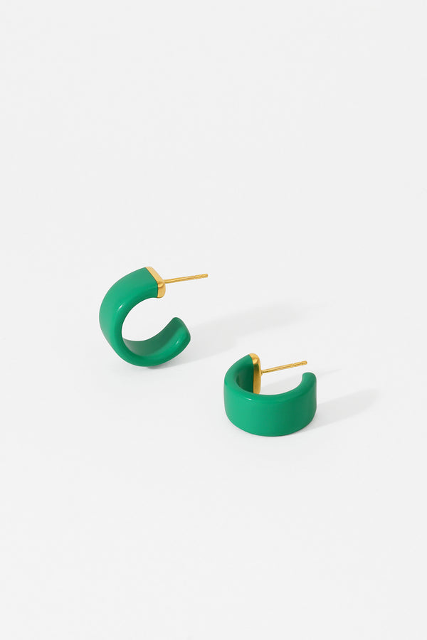 Naomi Murrell, Emerald Huggies with Gold Vermeil