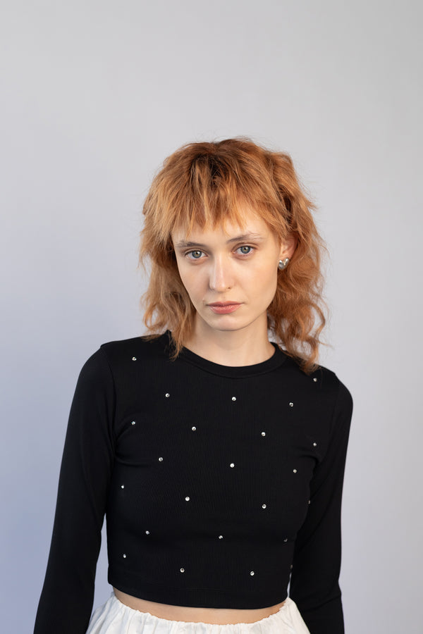 Crop Sun Top, Licorice