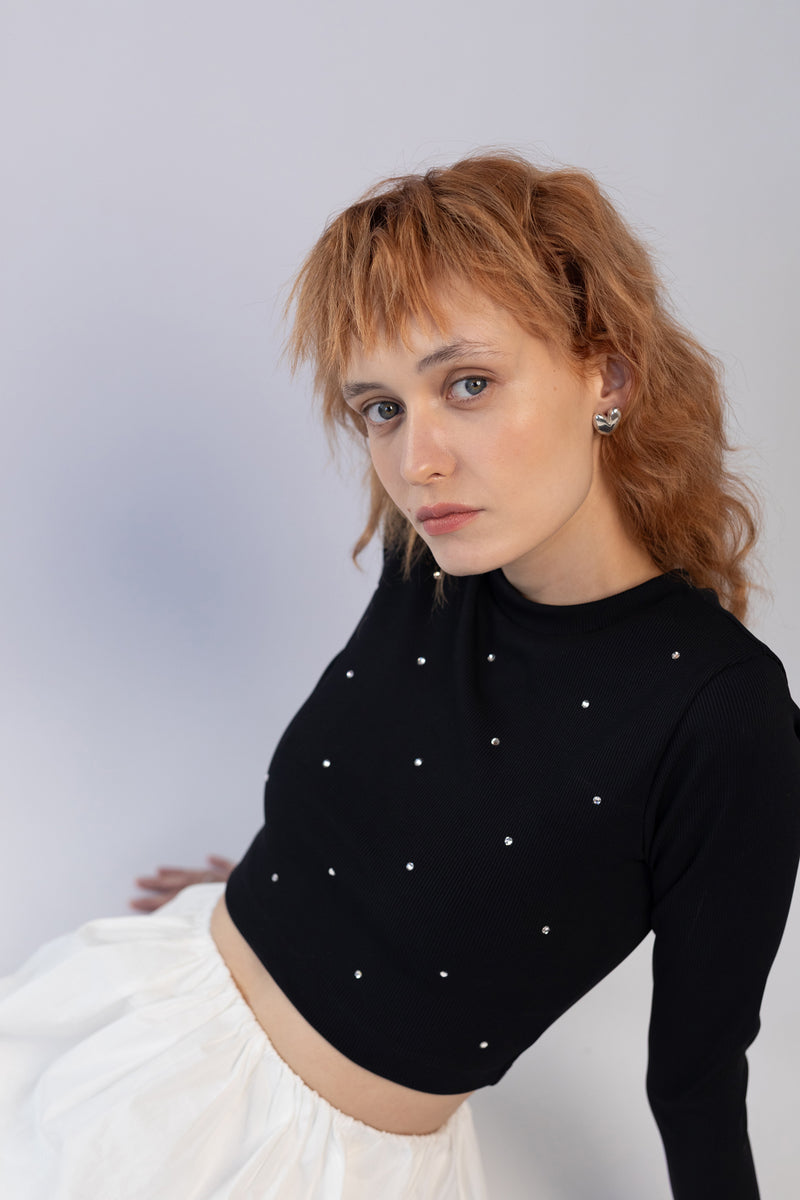 Crop Sun Top, Licorice