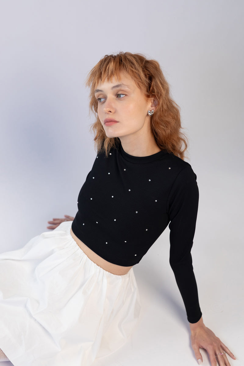 Crop Sun Top, Licorice