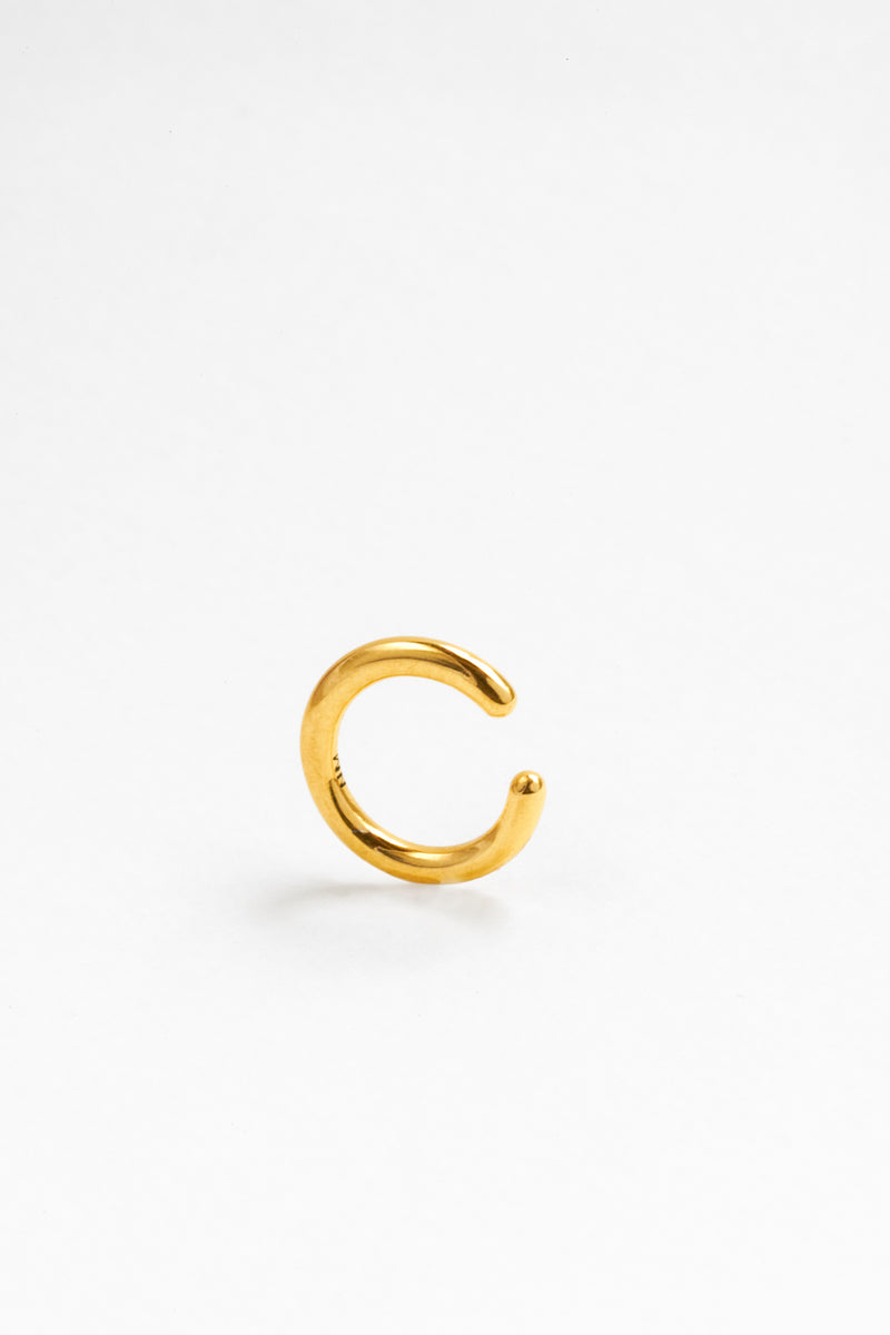 Simple Ear Cuff in Gold Vermeil, Side View