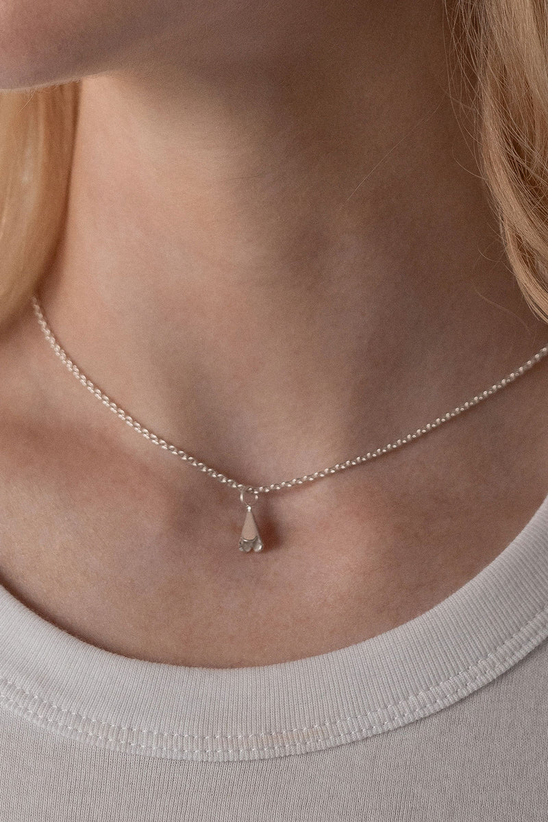 Floret Necklace in Sterling Silver, Worn Detail