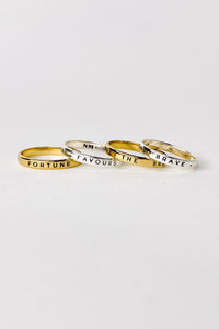 Fortune Favours The Brave Ring, Golden Brass