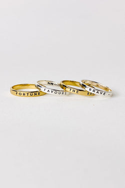 Fortune Favours The Brave Ring, Golden Brass
