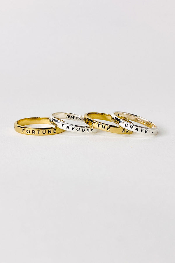 Fortune Favours The Brave Ring, Golden Brass