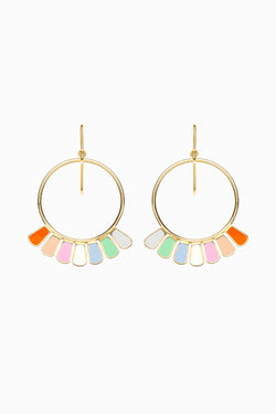 Frill Earrings, Fiesta Colours, Gold Vermeil <br>(SPECIAL ORDER)