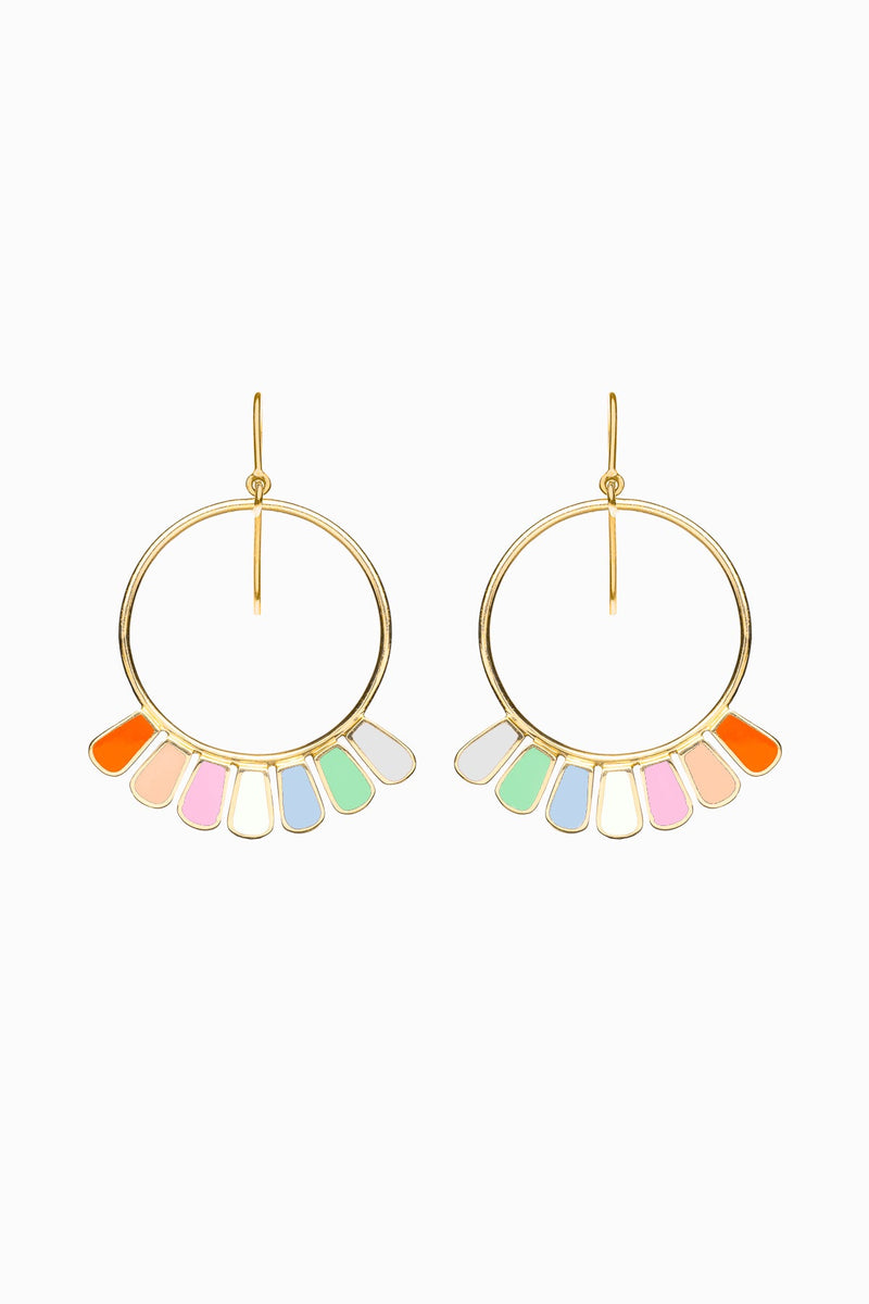 Frill Earrings, Fiesta Colours, Gold Vermeil <br>(SPECIAL ORDER)