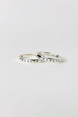Health Is Wealth Ring, Sterling Silver