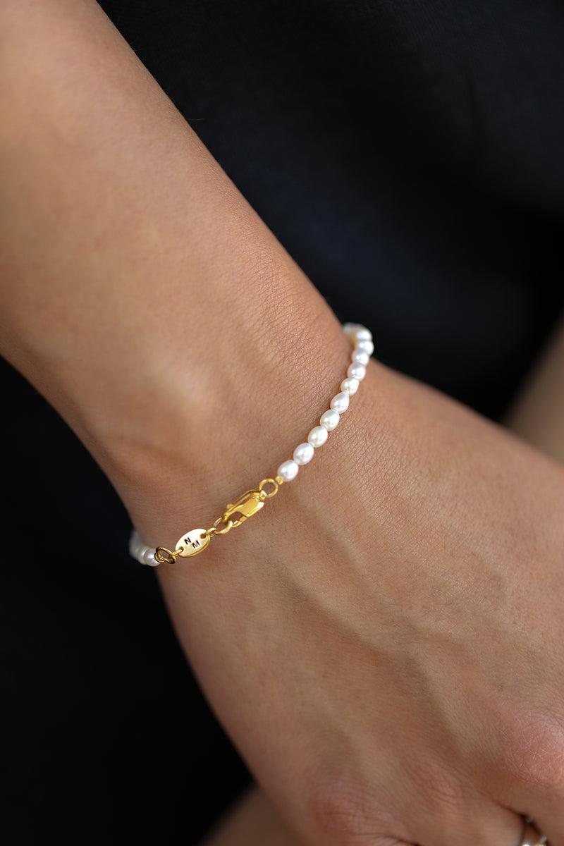 Mermaid Freshwater Pearl Bracelet Worn Detail