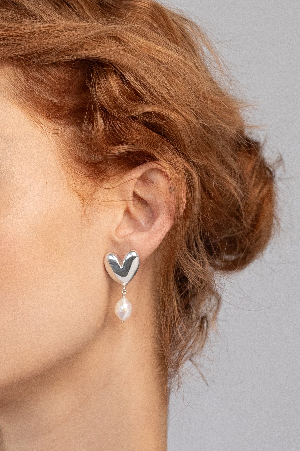 アクセサリー HEART SILVER EARRINGS Silver Puffy Heart Earrings | GIMME Store