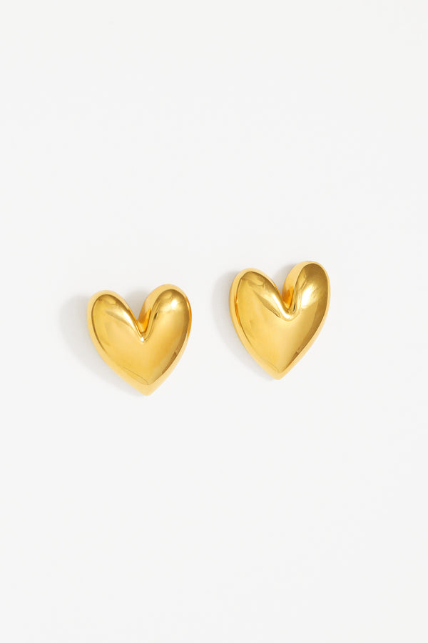 Mondo Heart Earrings in Gold Vermeil 