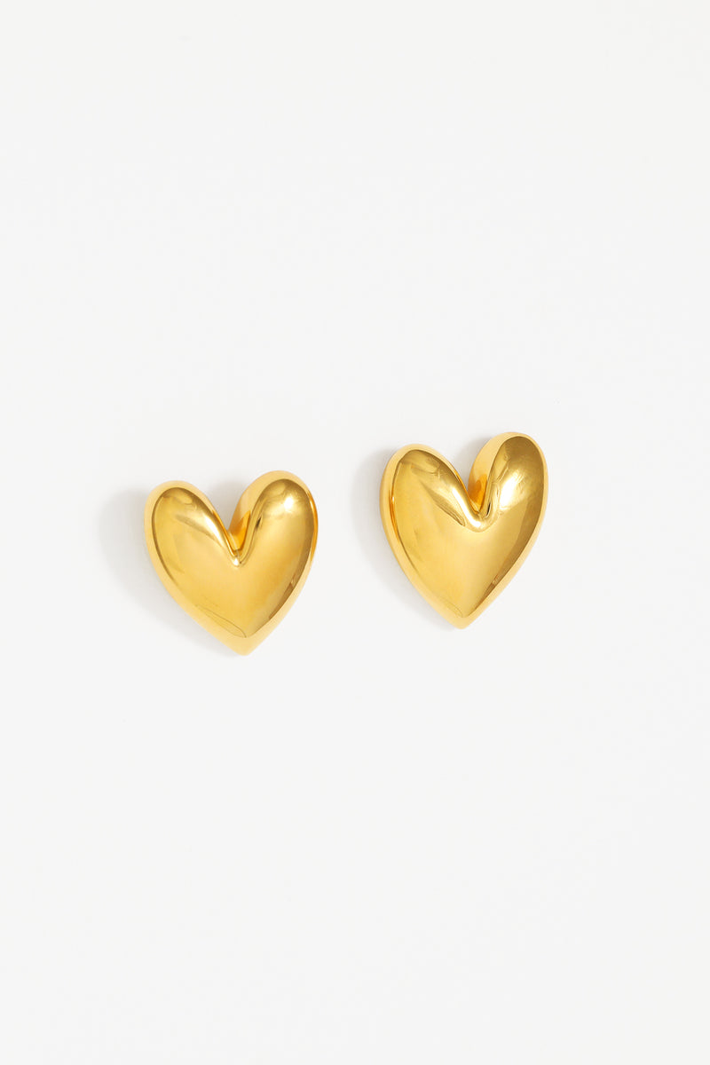 Mondo Heart Earrings in Gold Vermeil 
