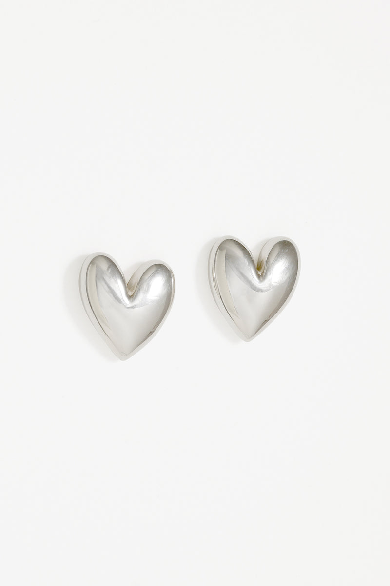 Mondo Heart Earrings in Sterling Silver