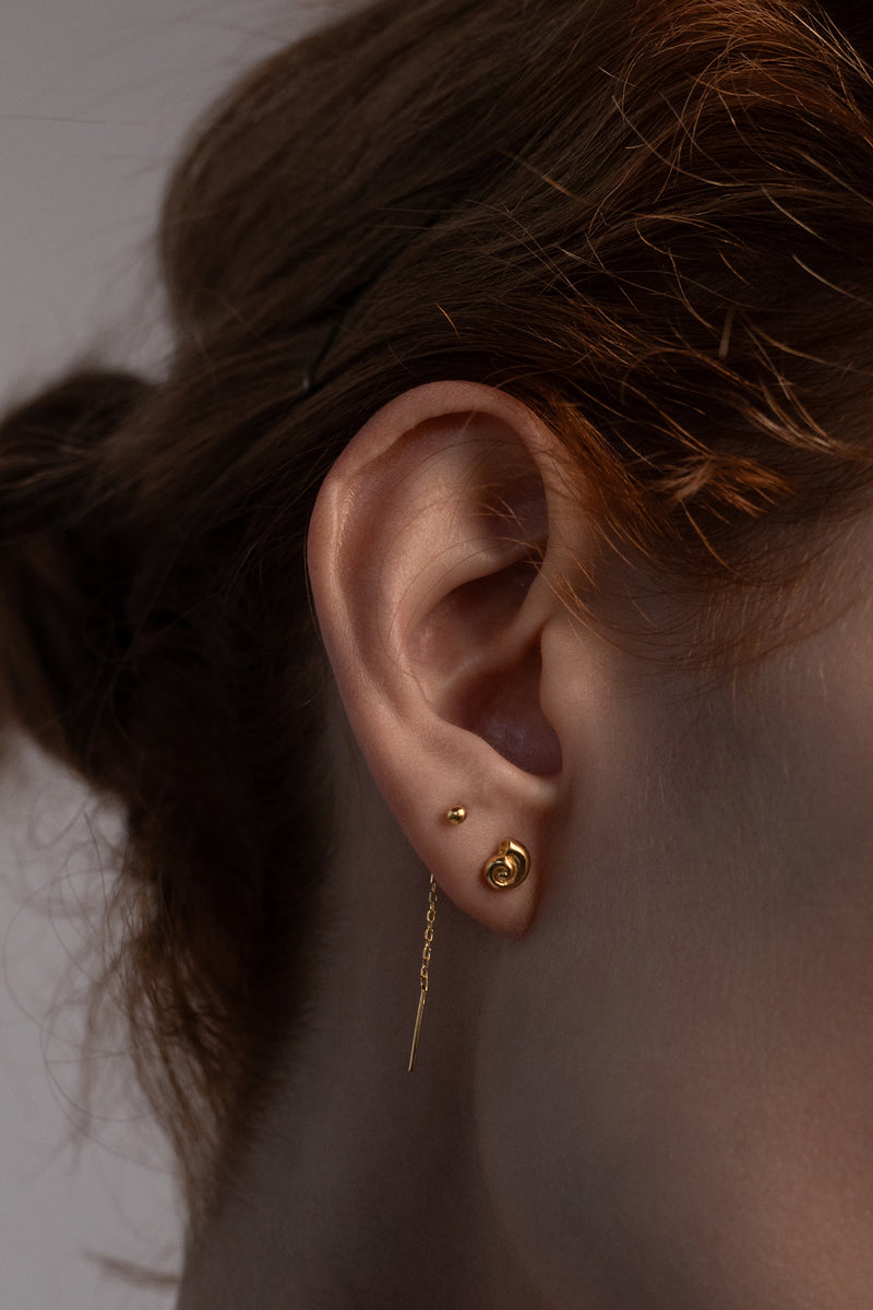 Nautilus Studs, Gold Vermeil