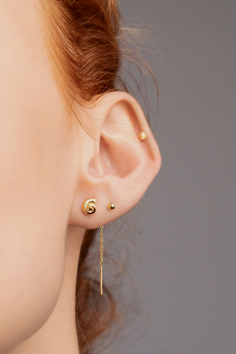 Nautilus Studs, Gold Vermeil
