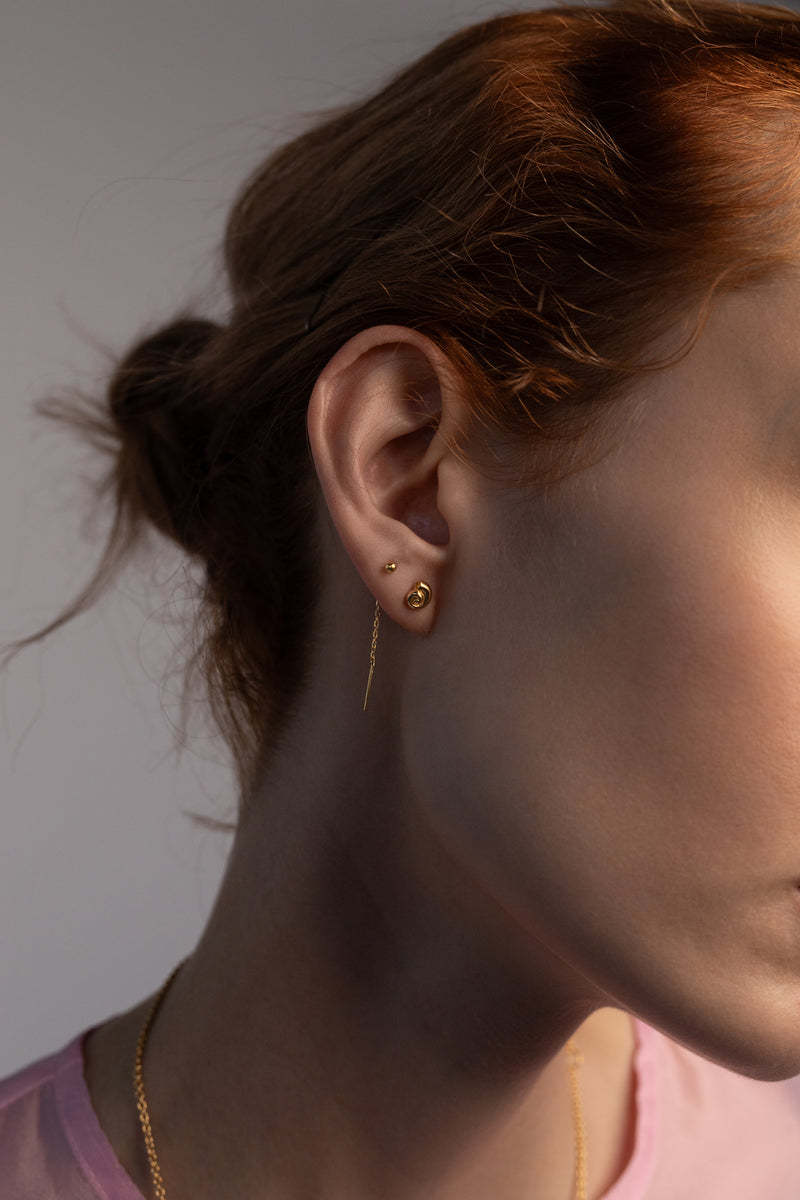 Nautilus Studs, Gold Vermeil