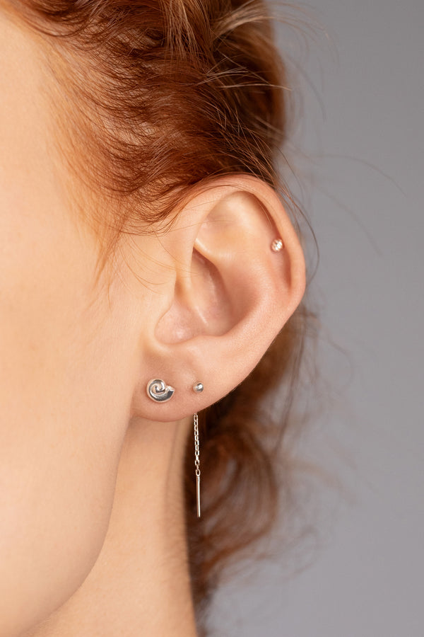 Nautilus Studs, Sterling Silver