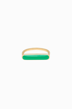 Stacker Ring in Golden Brass and Emerald by Naomi Murrell
