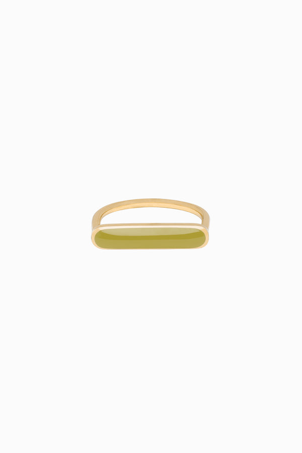 Stacker Ring, Olive, Golden Brass