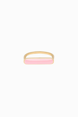 Stacker Ring in Golden Brass and Parfait Pink by Naomi Murrell