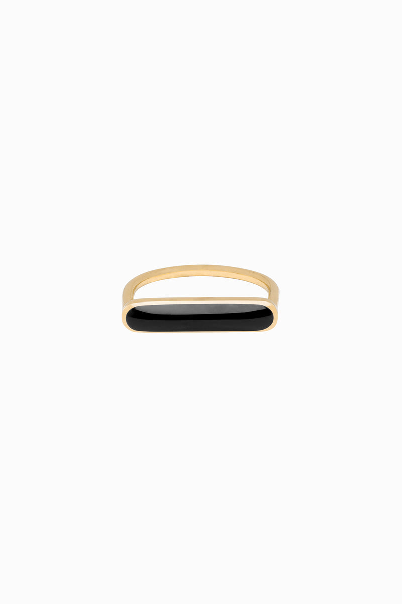 Stacker Ring in Golden Brass and Peppercorn by Naomi Murrell