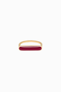 Stacker Ring in Golden Brass and Plum by Naomi Murrell