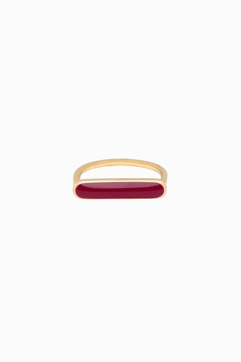 Stacker Ring in Golden Brass and Plum by Naomi Murrell