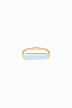 Stacker Ring, Powder Blue, Golden Brass