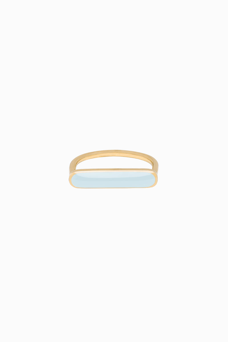 Stacker Ring, Powder Blue, Golden Brass