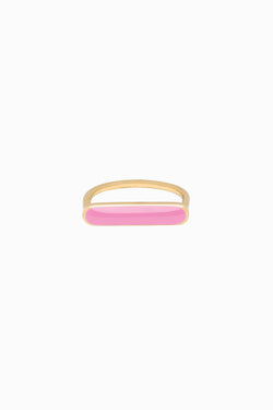 Stacker Ring in Golden Brass and Rose Pink by Naomi Murrell