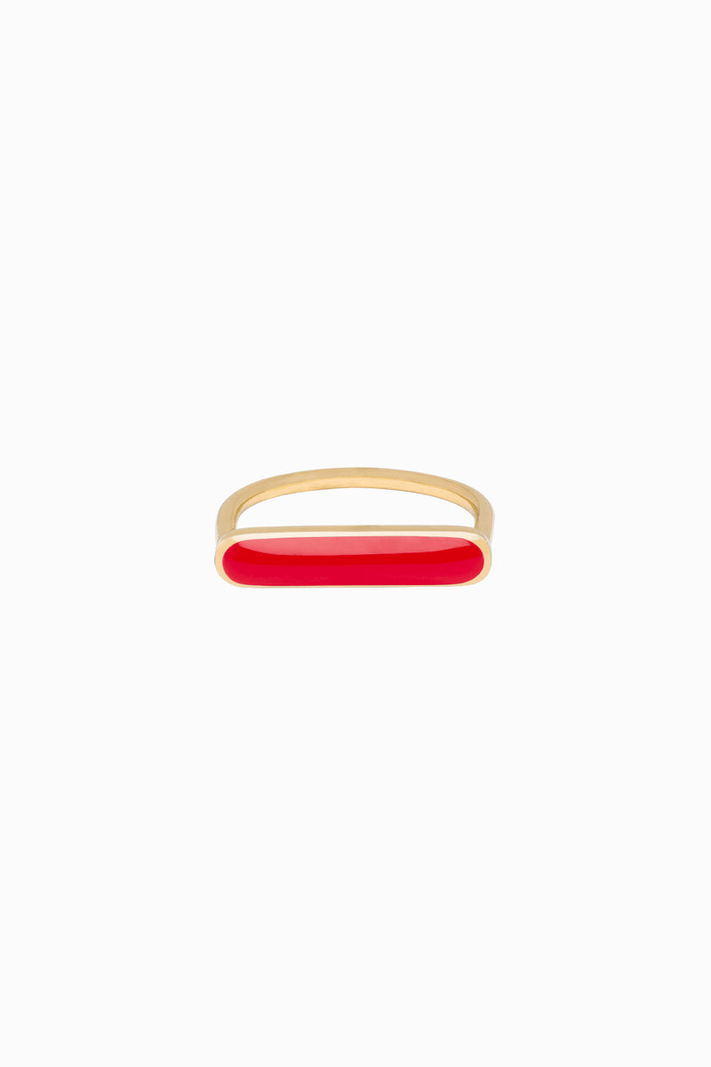 Stacker Ring in Golden Brass and Tomato by Naomi Murrell