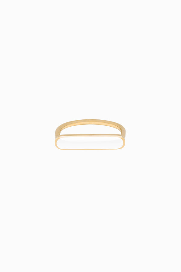 Stacker Ring in Golden Brass and Vanilla by Naomi Murrell