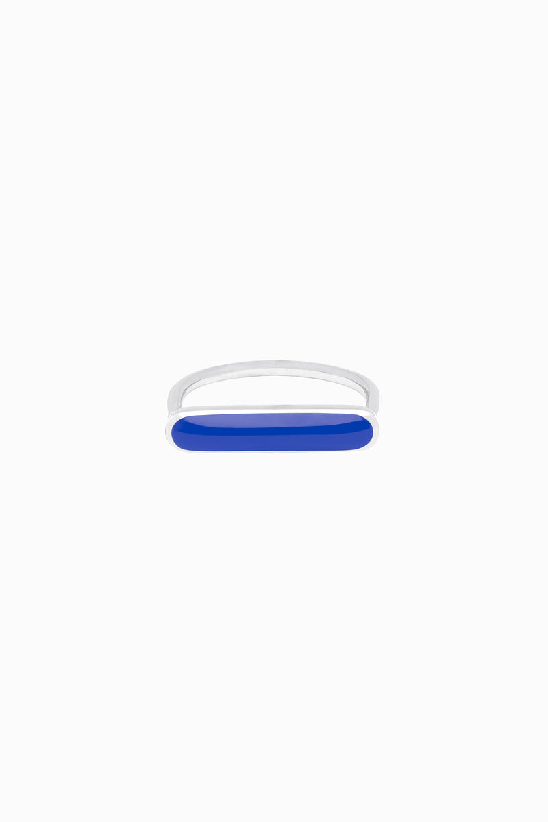 Stacker Ring in Sterling Silver and Indigo by Naomi Murrell