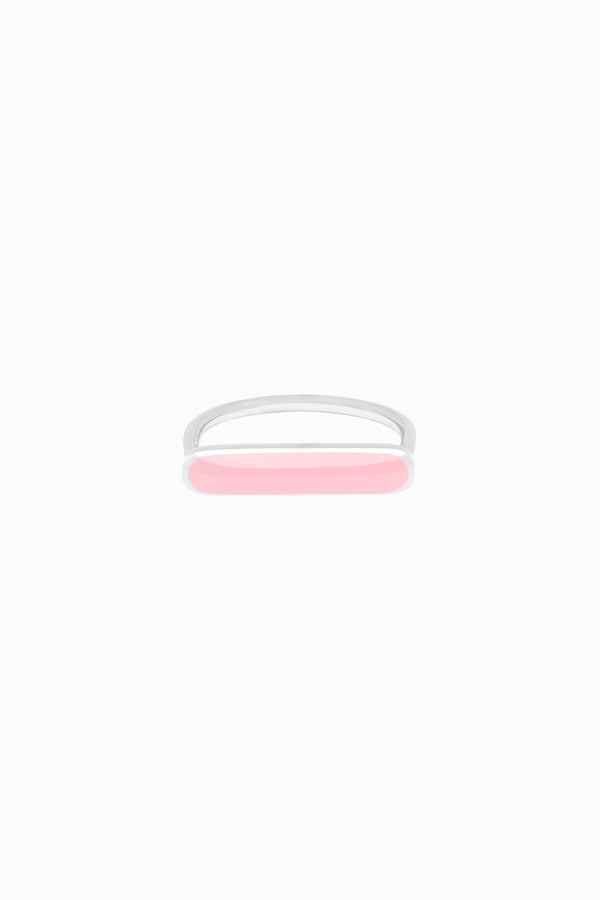 Stacker Ring in Sterling Silver and Parfait Pink by Naomi Murrell