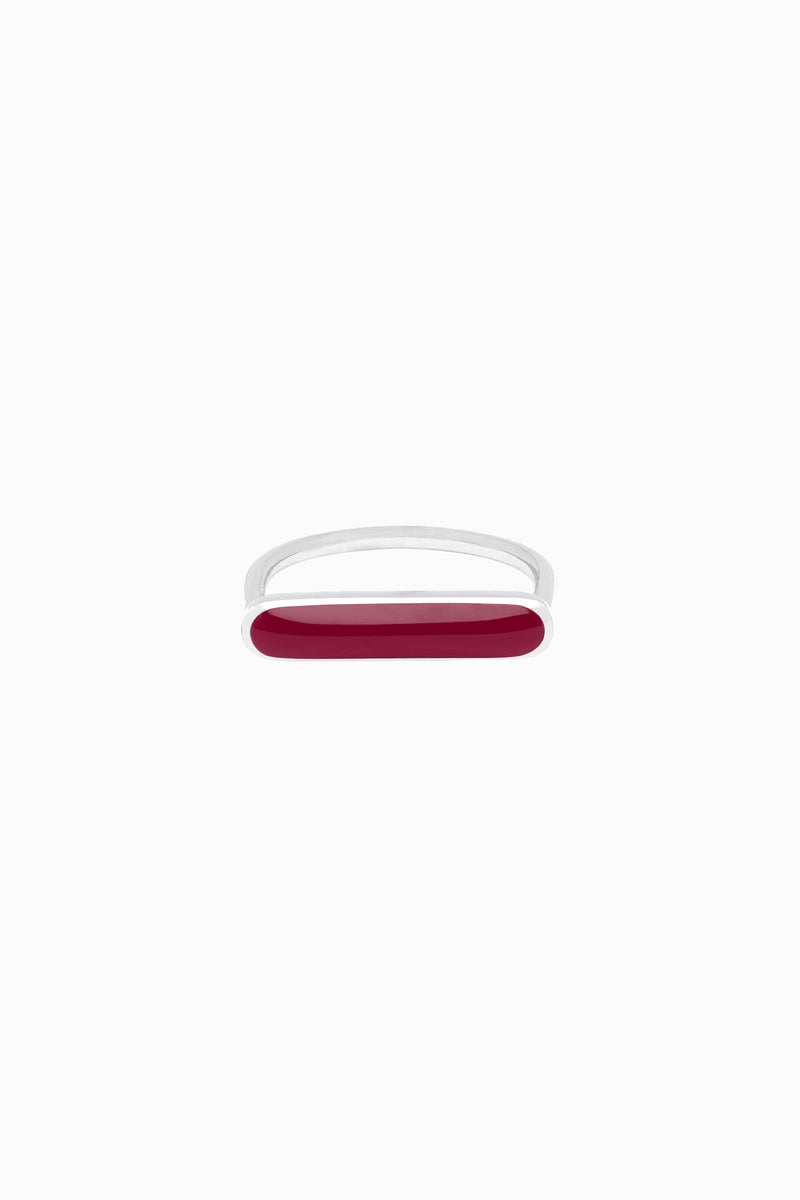 Stacker Ring in Sterling Silver and Plum by Naomi Murrell