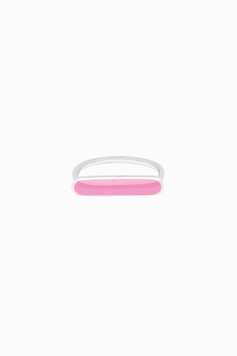 Stacker Ring in Sterling Silver and Rose Pink by Naomi Murrell