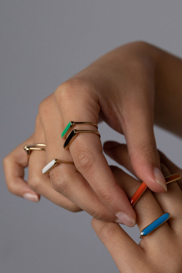 Stacker Ring, Tangerine, Golden Brass