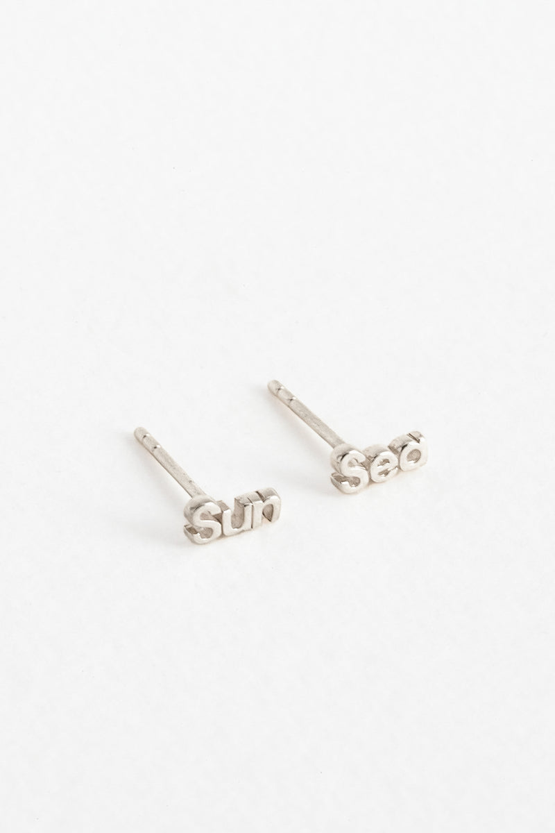 Sun + Sea Studs in Sterling Silver